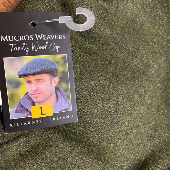 Mucros Weavers Irish Flat Cap Men's Tweed Hat Trinity Cap Made in Ireland Green - Picture 3 of 12